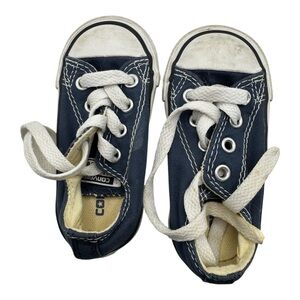 Converse All Star Toddler Shoes Size 5 Infant Navy‎ Blue Canvas Low Top Sneakers